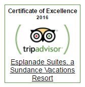 Esplanade Suites a Sundance Vacations Resort Earns TripAdvisor Certificate of Excellence 2016